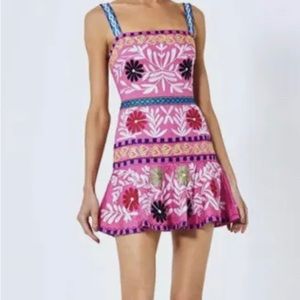 Alexis Pink Venise Floral-Embroidered Minidress